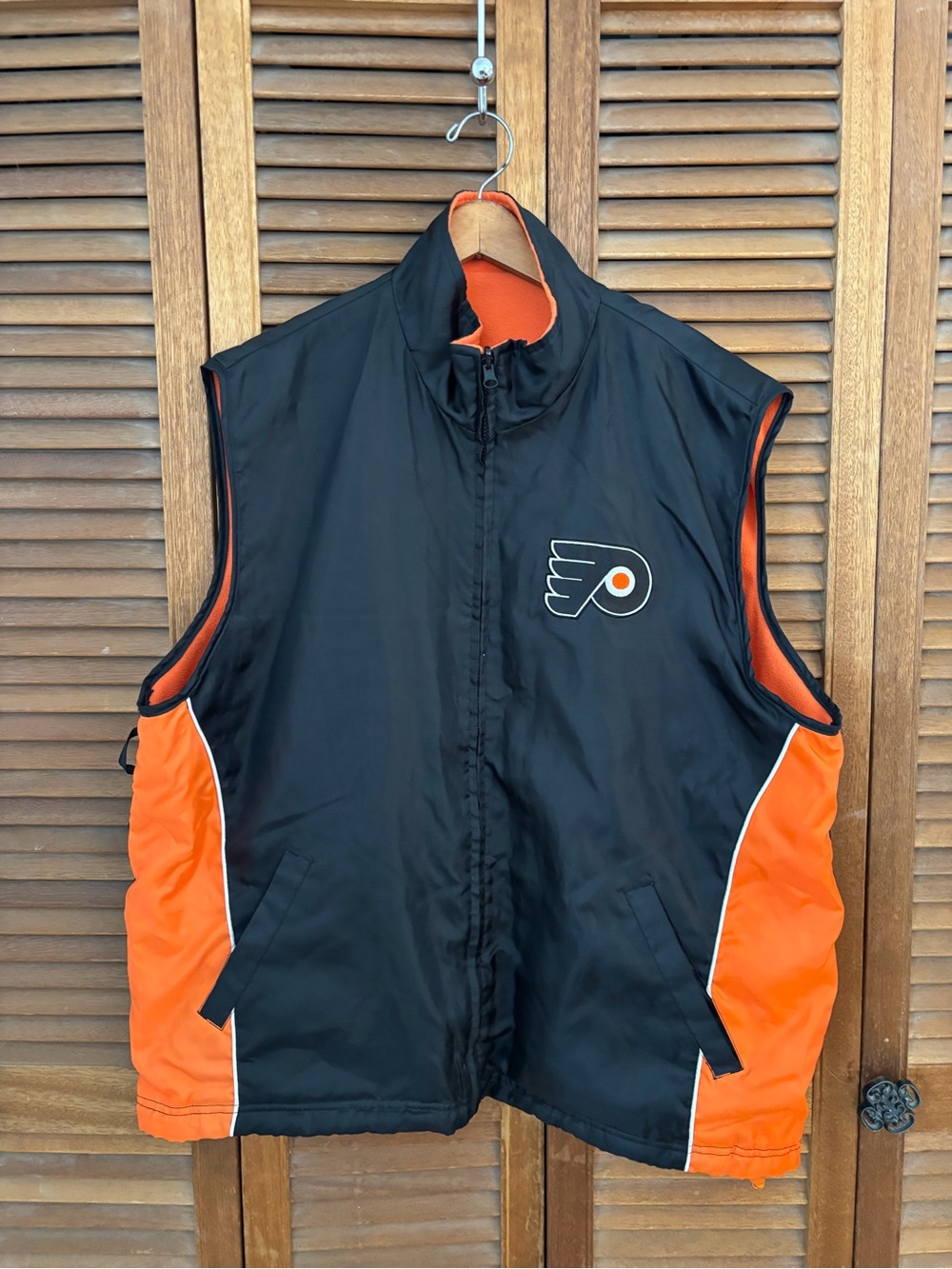 Men's Philadelphia flyers reversible fleece and nylon vest